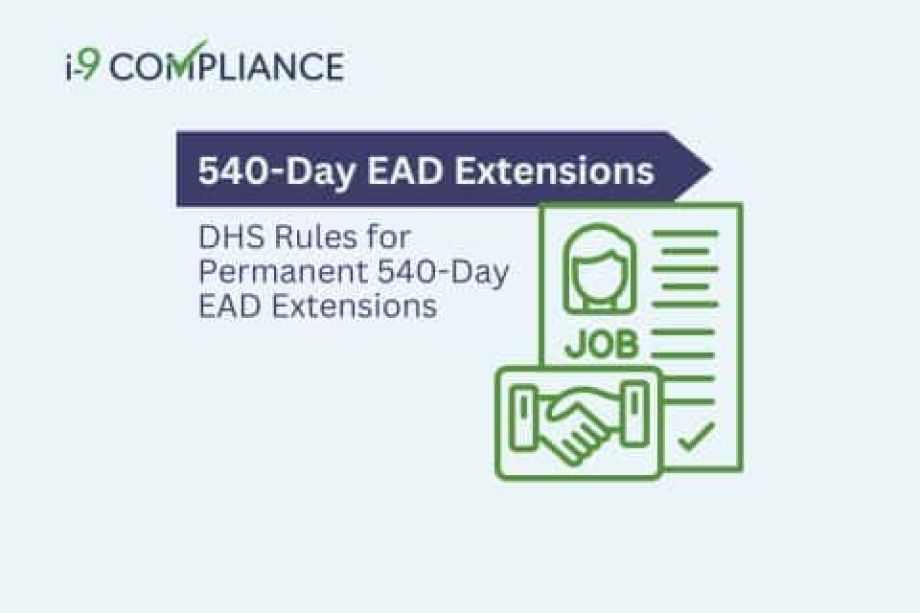 DHS Rules for Permanent 540-Day EAD Extensions